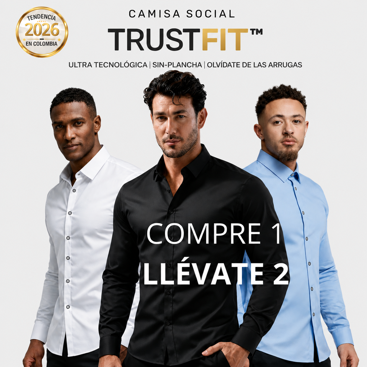 CAMISA TRUSTFIT™ ULTRA TECNOLÓGICA | SIN-PLANCHA | OLVÍDATE DE LAS ARRUGAS | COMPRE 1 Y LLÉVATE 2