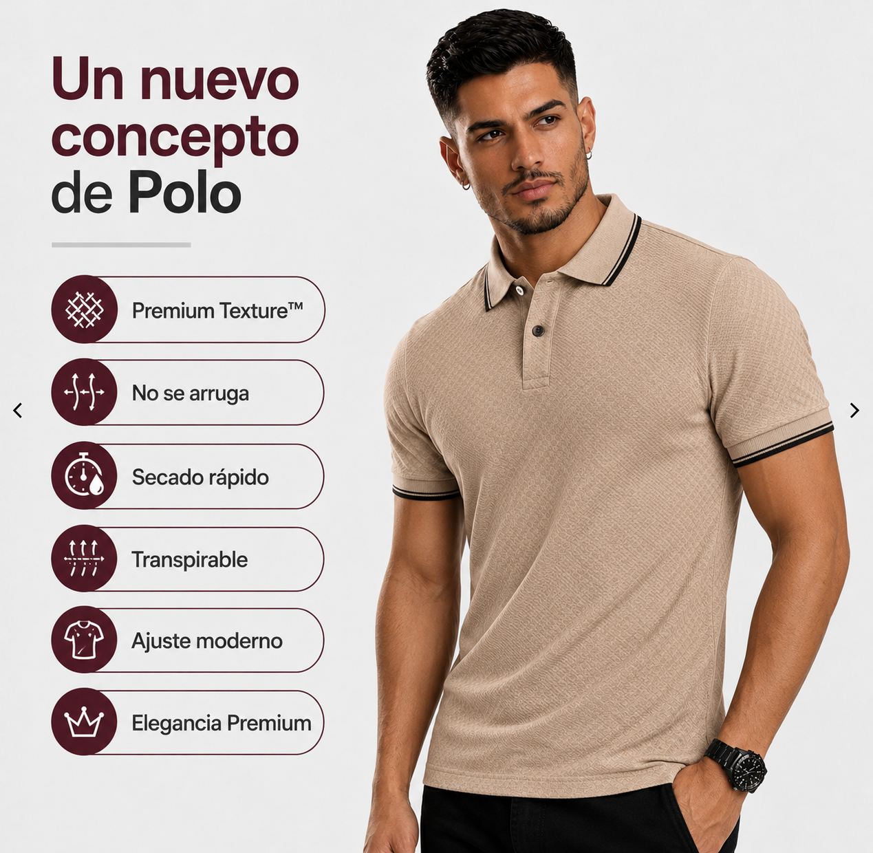 POLO ELEVANT ZUCCHINI™ PREMIUM TEXTURE ELEGANCIA | PRESENCIA | DISTINCIÓN | COMPRE 1 Y LLÉVATE 2