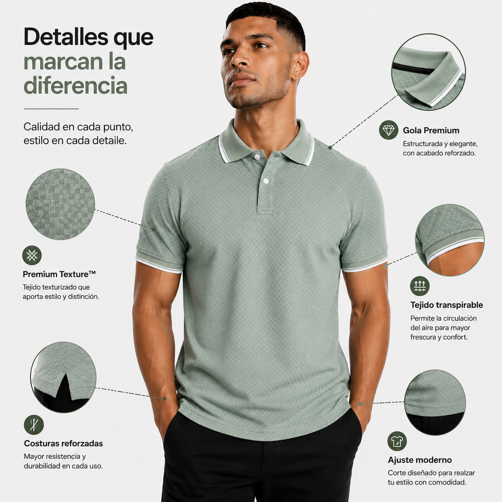 POLO ELEVANT ZUCCHINI™ PREMIUM TEXTURE ELEGANCIA | PRESENCIA | DISTINCIÓN | COMPRE 1 Y LLÉVATE 2