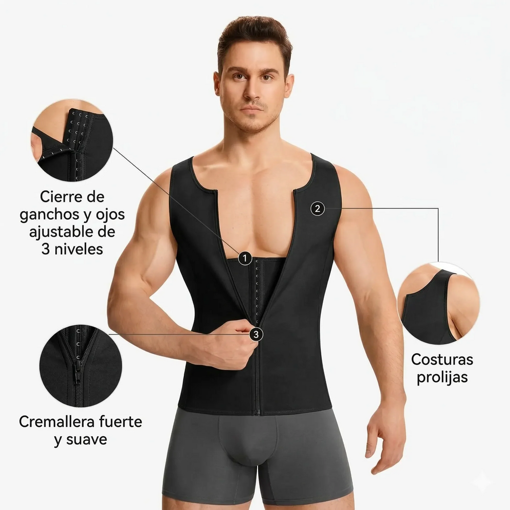 POSTUREFIT™ CHALECO DE COMPRESIÓN PARA HOMBRE
